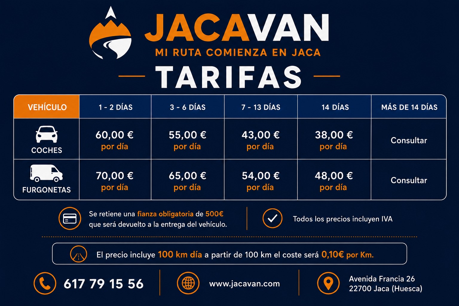 Tarifas JacaVan